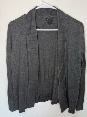 Worthington Dark Gray Open-Front Shawl Collar Cardigan